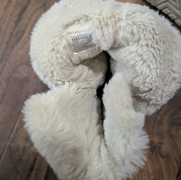 Skeckers 8.5 Suede Fuzzy Liner Boots Tan Women's Slip on - Picture 4 of 5